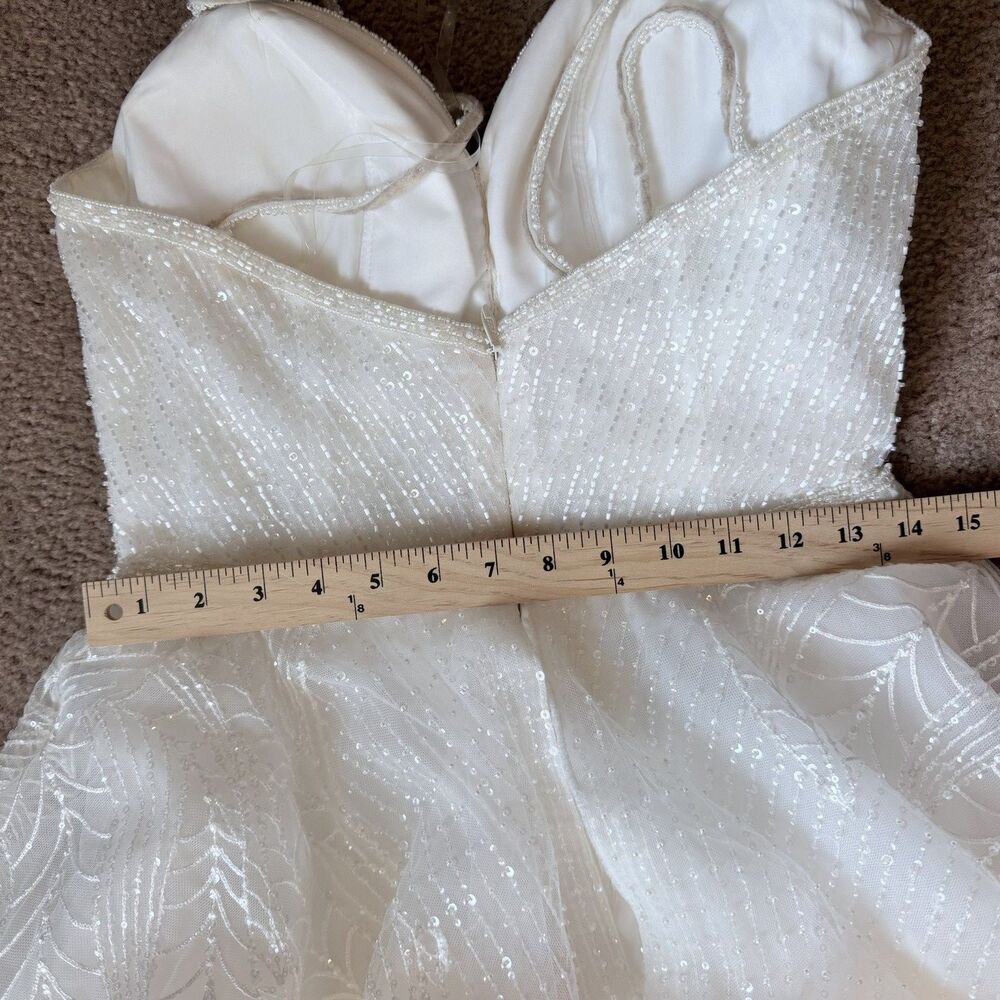 Morilee Rhianna Wedding Dress Size 9/10 Beaded A-Line Bridal Gown Altered #2095 - Picture 13 of 16